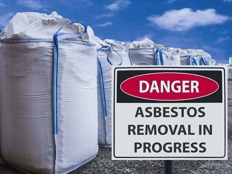 sign asbestos removal in progress